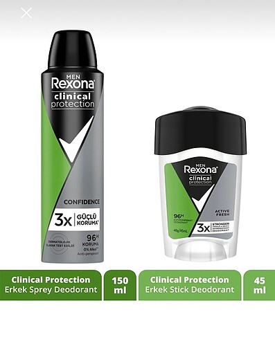 Erkek Rexona (Deodorant ve Clinical) 2 li SET