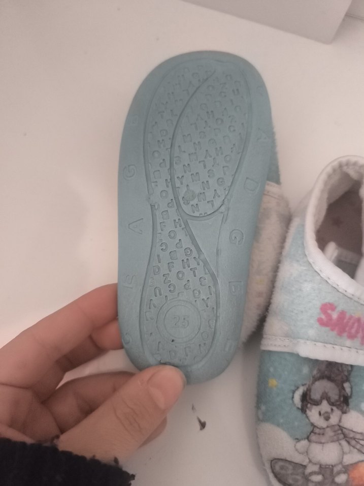 Mavi Baskılı Kız Çocuk Sıcak Ev Terliği - Görsel 3