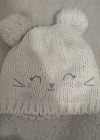 Nakışlı Bej Örgü Çocuk Bere - Görsel 3