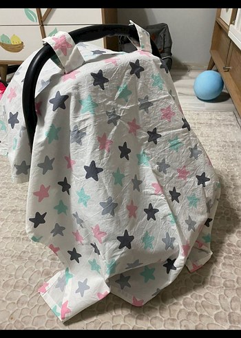 Pastel Çok Renkli Bebek Oto Koltuğu Örtüsü - Görsel 2