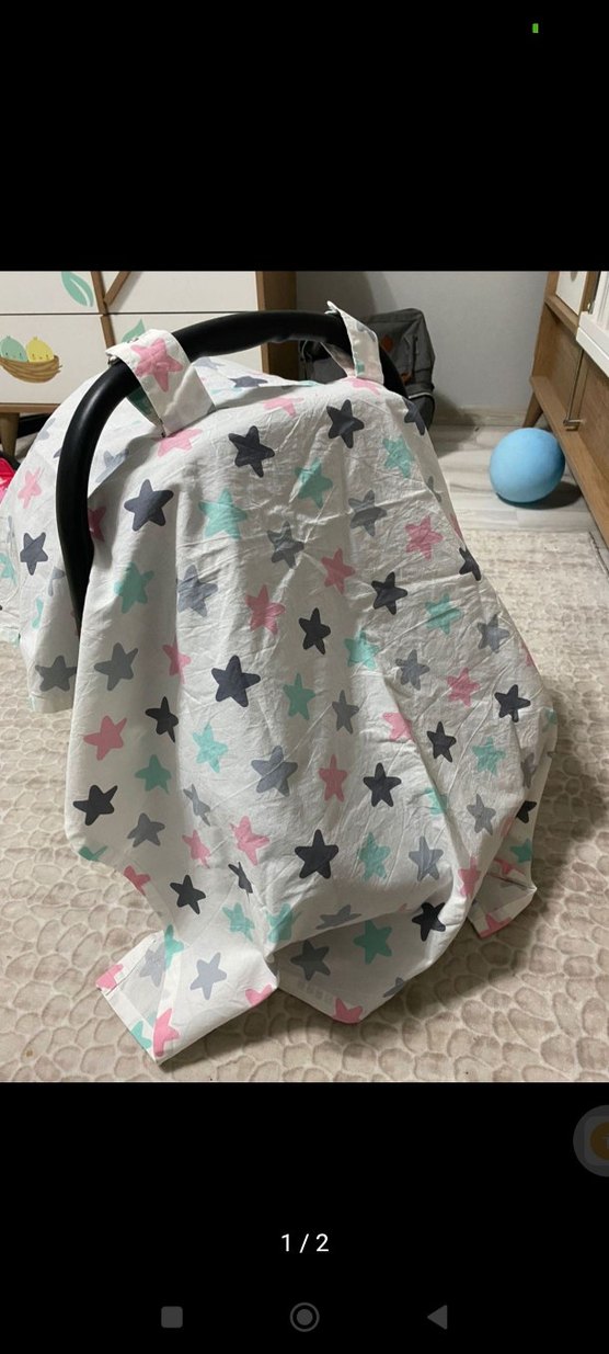 Pastel Çok Renkli Bebek Oto Koltuğu Örtüsü - Görsel 2