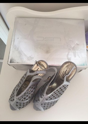 Gri Tokalı Stiletto Kadın Abiye Ayakkabı - Görsel 3