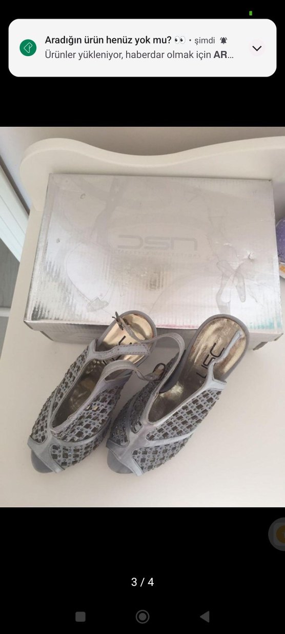 Gri Tokalı Stiletto Kadın Abiye Ayakkabı - Görsel 3