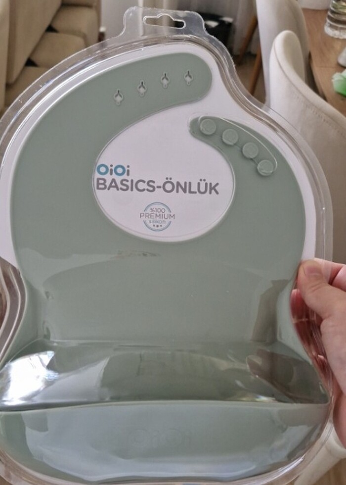 Oioi marka yeşil mama önlüğü  - Görsel 2