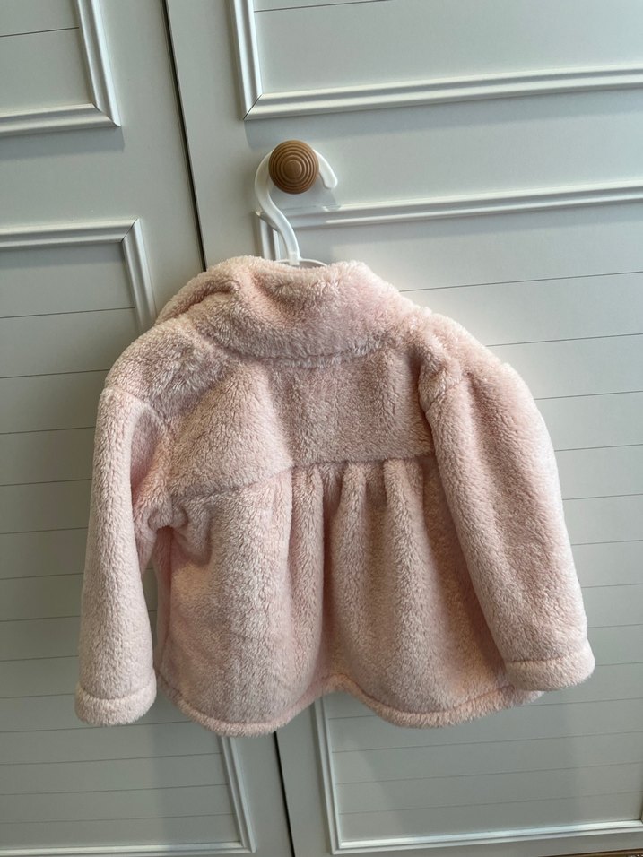 Kız Çocuk Pembe Peluş Ceket - Görsel 2