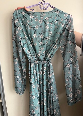 Uzun V Yaka Bohem Desenli mini Elbise - Görsel 2