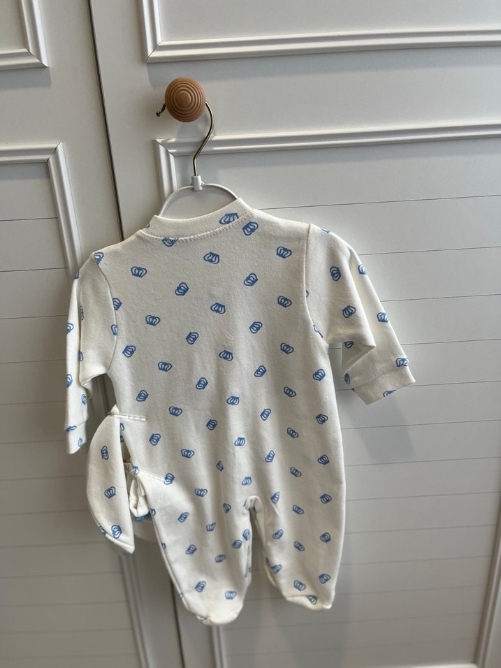 Bebek Erkek Uzun Kollu Düğmeli ayaklı tulum - Görsel 2