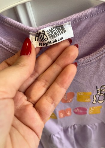 Kız Çocuk Lila Fırfırlı Pamuklu Elbise - Görsel 3