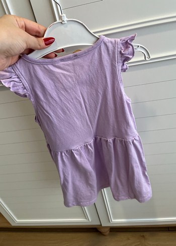 Kız Çocuk Lila Fırfırlı Pamuklu Elbise - Görsel 2