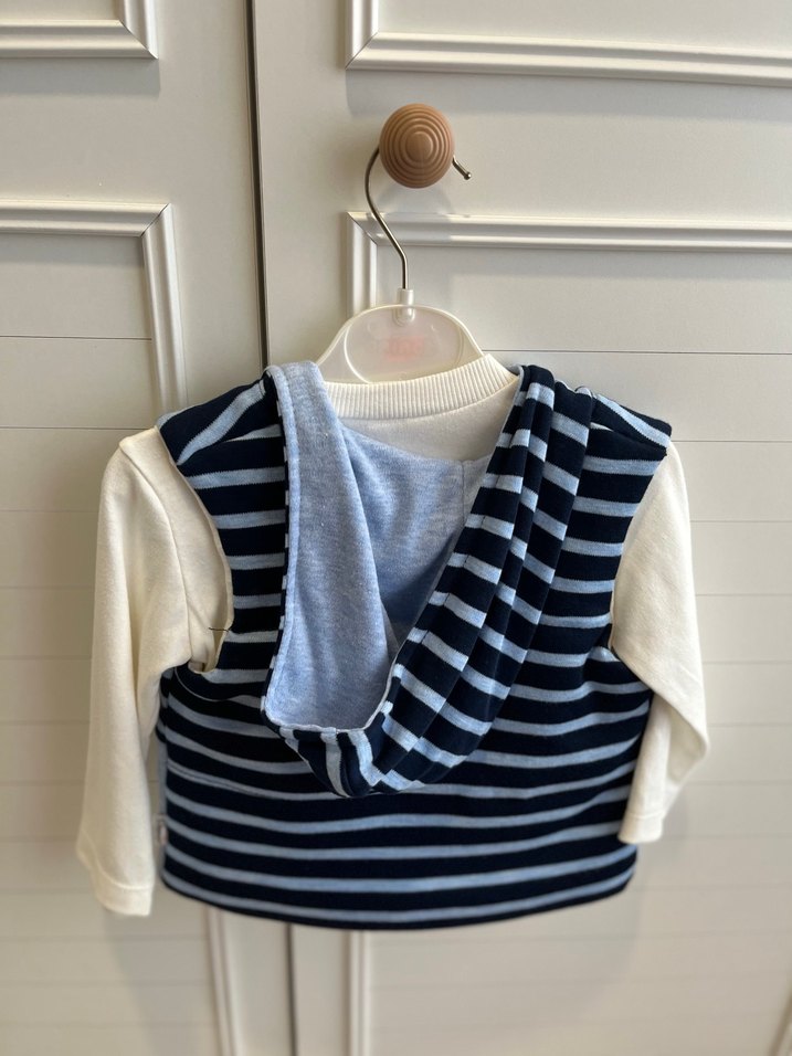 Uzun Kollu, Düğmeli Erkek Bebek Takımı - Görsel 2