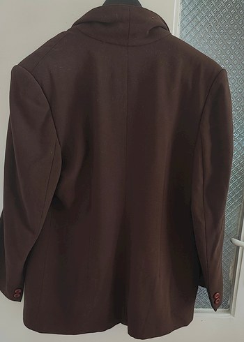 44 Beden Kadın Vintage Kahverengi Düğmeli Blazer Ceket