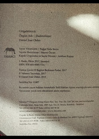 Gölgebükücü - Daniel Jose Older - Görsel 2