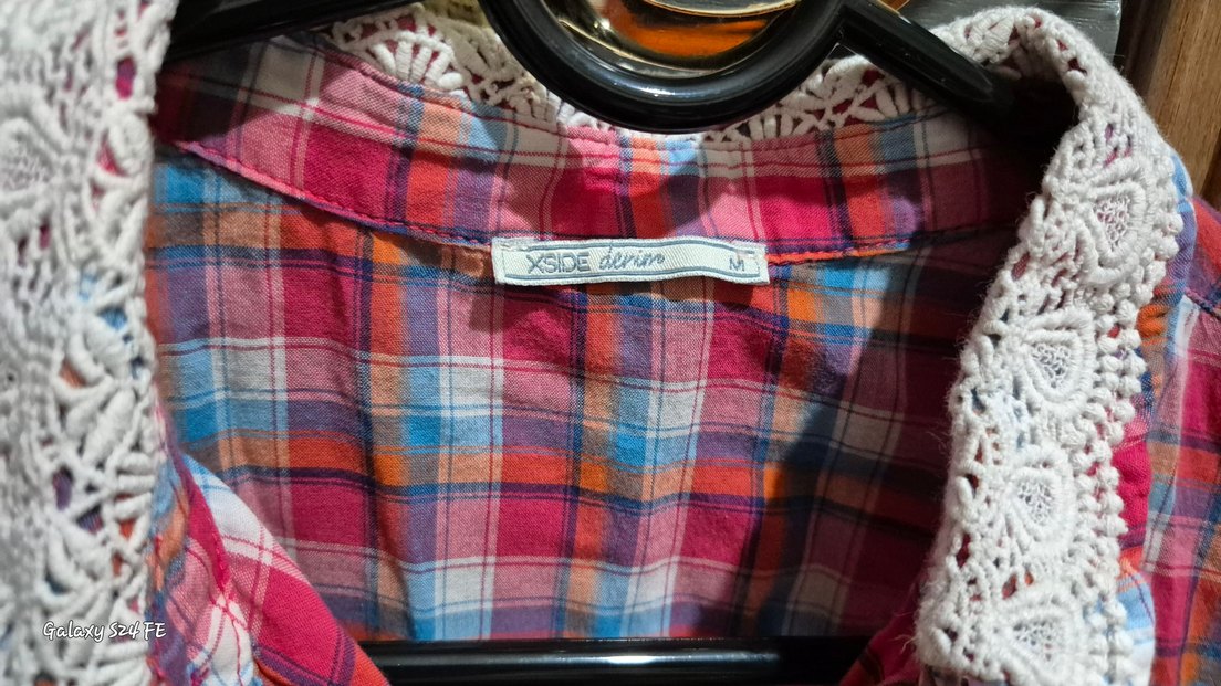 Renkli Ekose Düğmeli Kadın Gömlek - Görsel 2