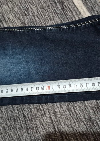 Kadın Lacivert Denim Midi Boy Sıkı Jean - Görsel 6