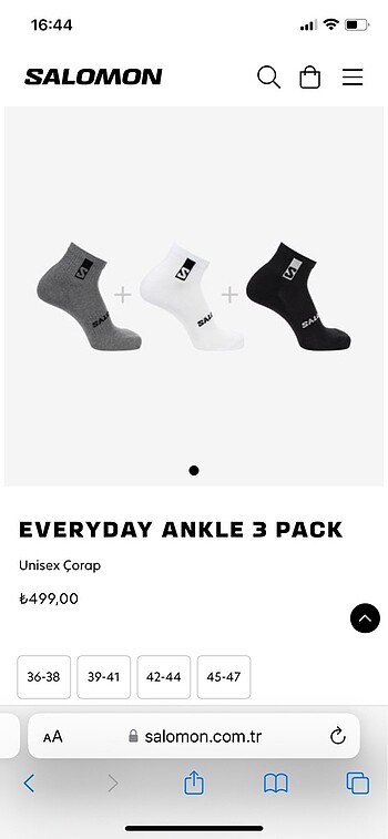 diğer Beden çeşitli Renk Salomon Everyday Ankle Spor çorap