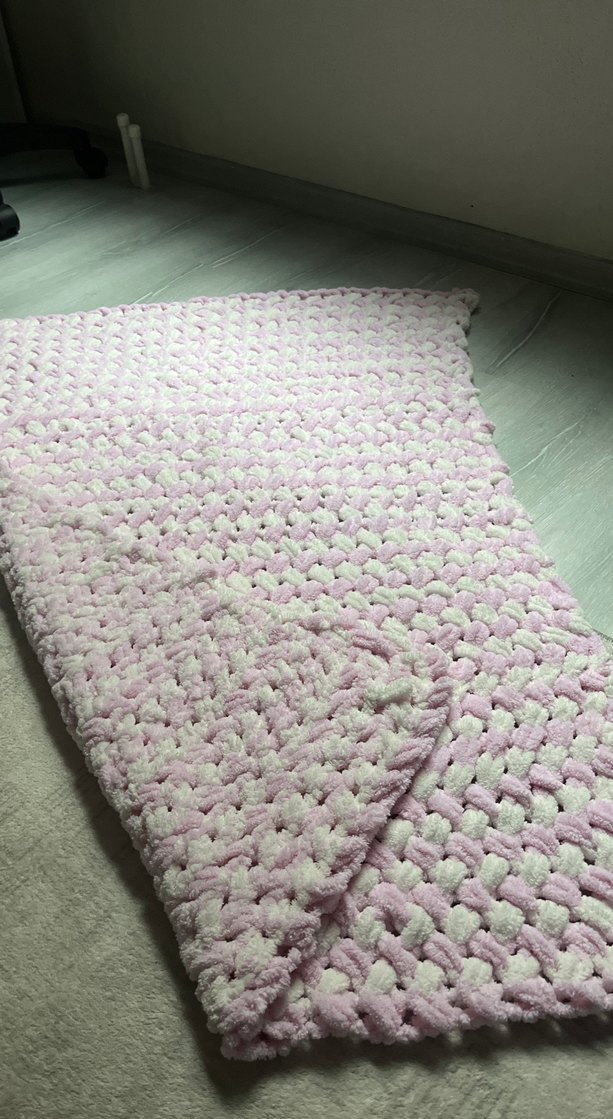 Pembe Örgü Çocuk Battaniyesi - Görsel 3