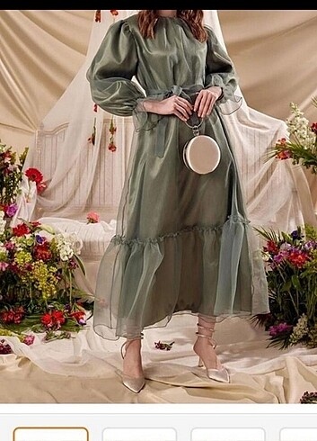 Emnora haki elbise - Görsel 2