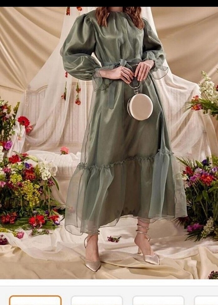 Emnora haki elbise - Görsel 2