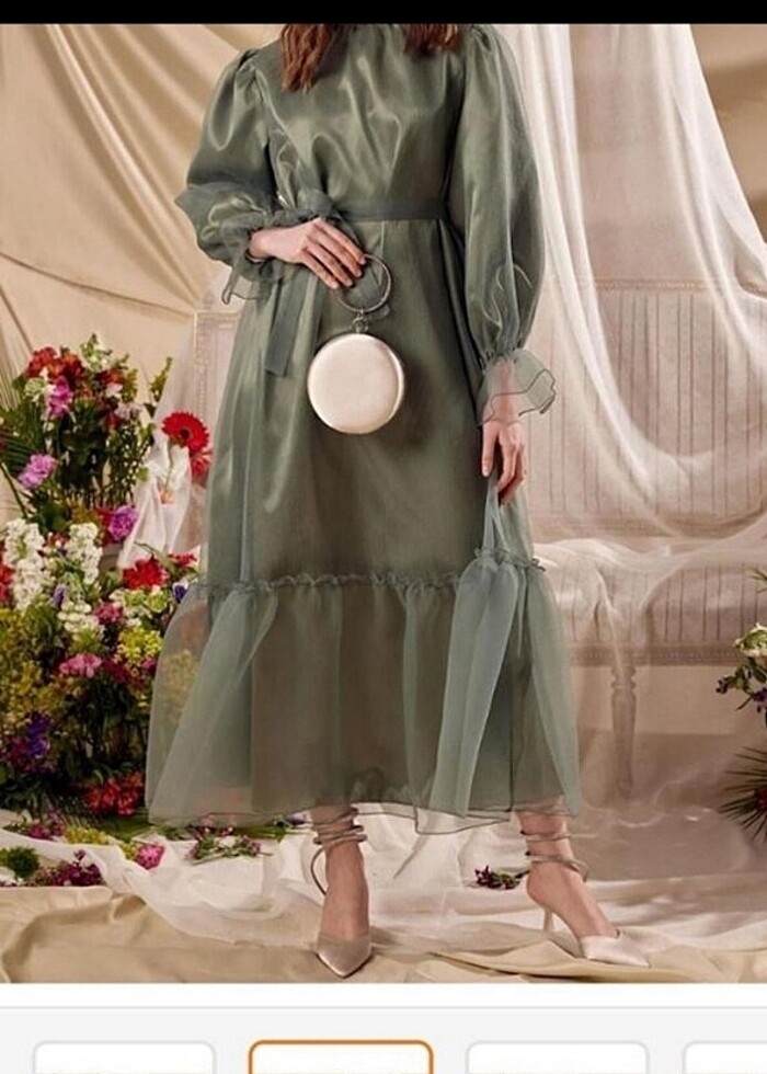 Emnora haki elbise - Görsel 3