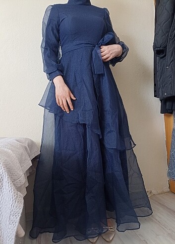 xl Beden lacivert Renk Tesettür abiye