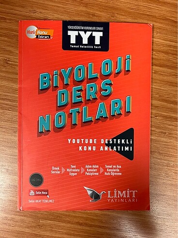 Limit Yayınları Tyt biyoloji ders notları kitabı