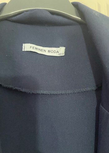 42 Beden Düğmeli Koyu Mavi Kadın Blazer Ceket