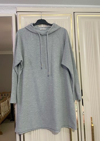 Gri Kapüşonlu Kadın Sweatshirt