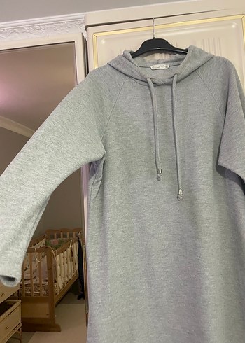 xl Beden Gri Kapüşonlu Kadın Sweatshirt
