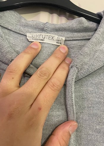 xl Beden gri Renk Gri Kapüşonlu Kadın Sweatshirt