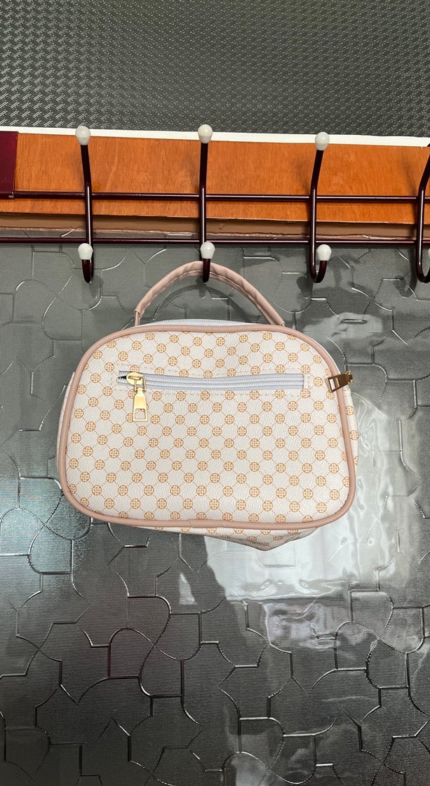 Bej Puantiyeli Fermuarlı Kadın Çantası - Görsel 2