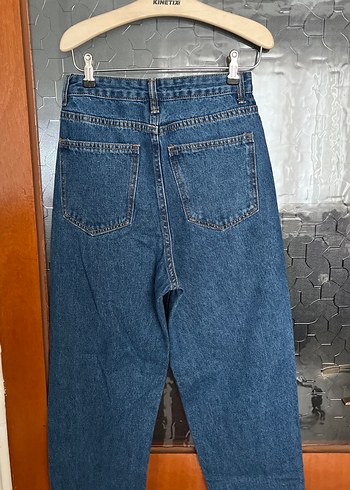 Kadın Mavi Bol Kesim Kot Pantolon - Görsel 2