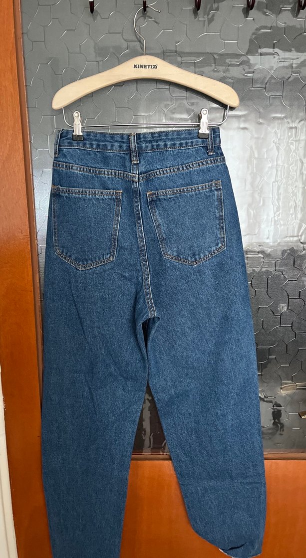 Kadın Mavi Bol Kesim Kot Pantolon - Görsel 2