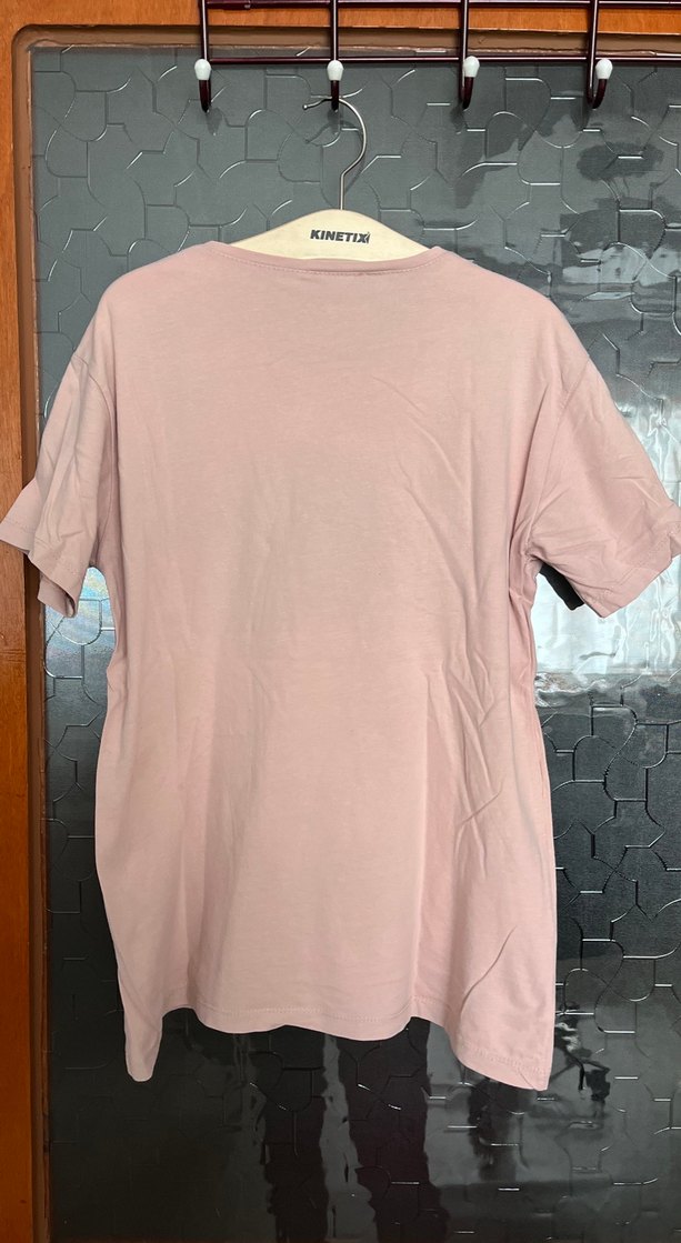 Kadın Pembe Kısa Kollu Baskılı Tişört - Görsel 2