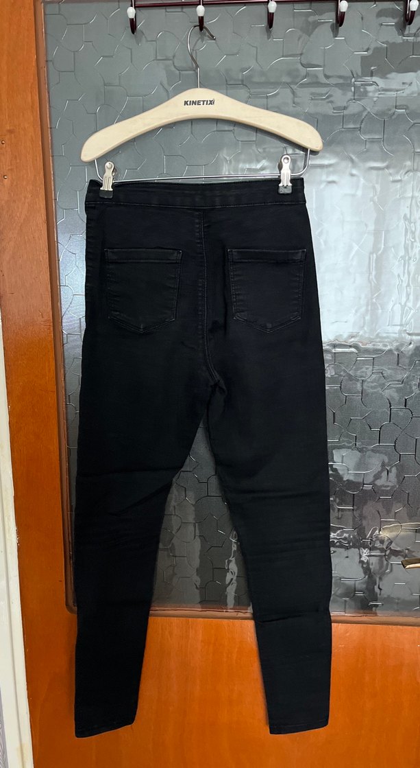 Siyah Kemerli Dar Kesim Kadın Kot Pantolon - Görsel 2