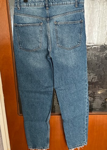 Kadın Mavi Bol Kesim Midi Kot Pantolon - Görsel 2