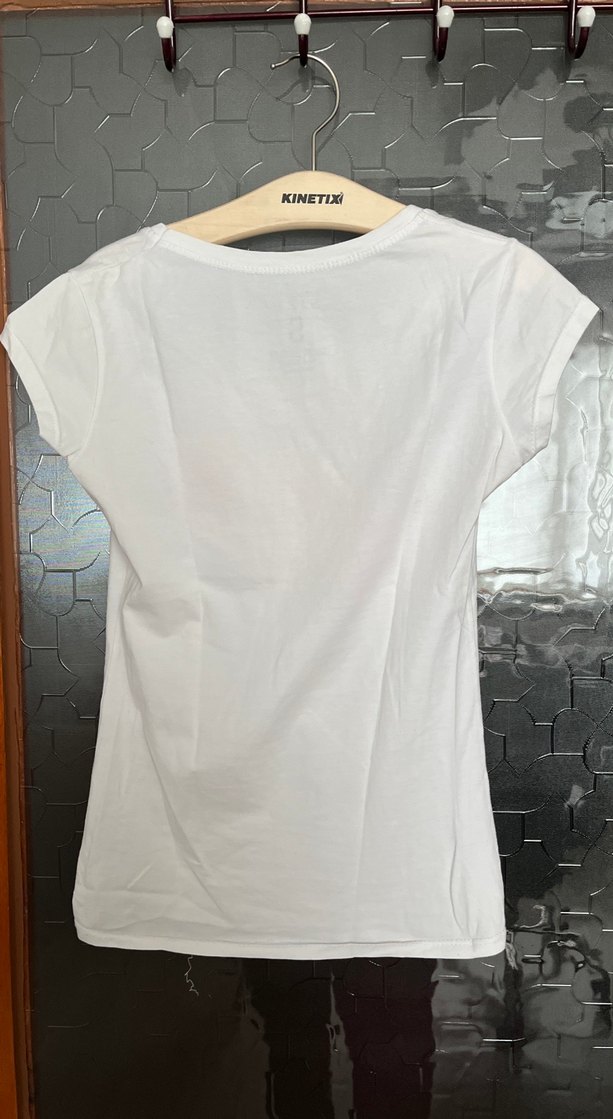 Beyaz Kısa Kollu Baskılı Tişört - Görsel 2
