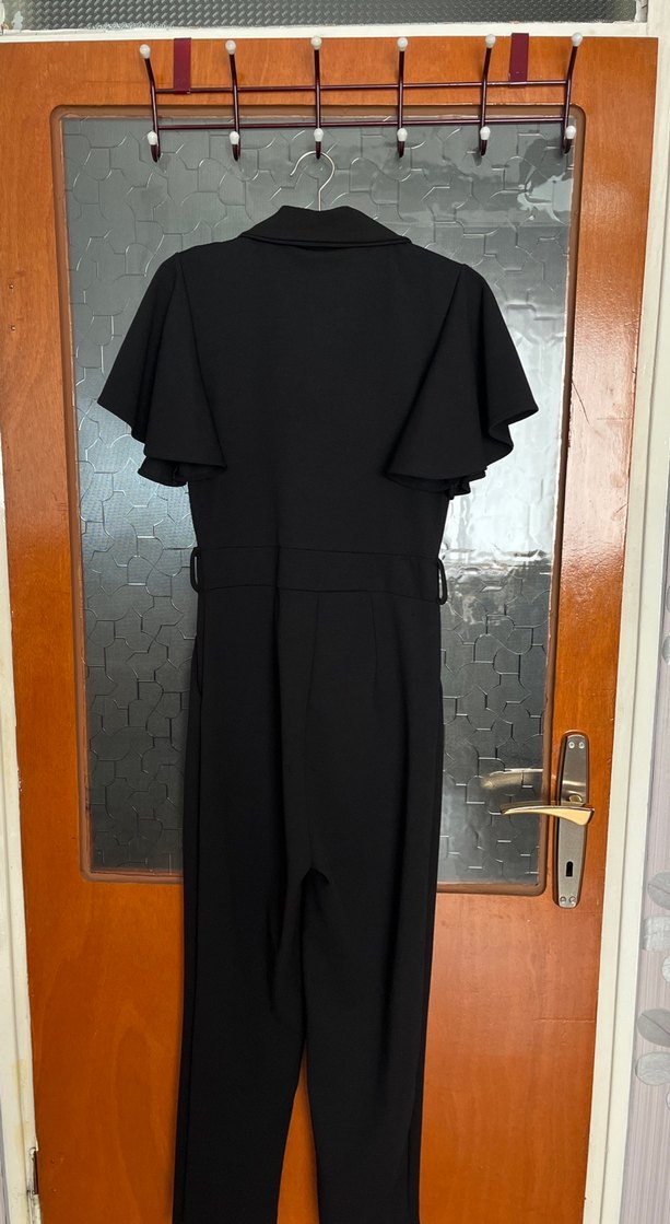 Kemerli Siyah Kadın Uzun Tulum - Görsel 2