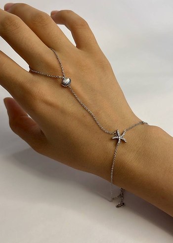 Deniz Temalı Minimalist Zincirli Kadın El Zinciri - Görsel 2