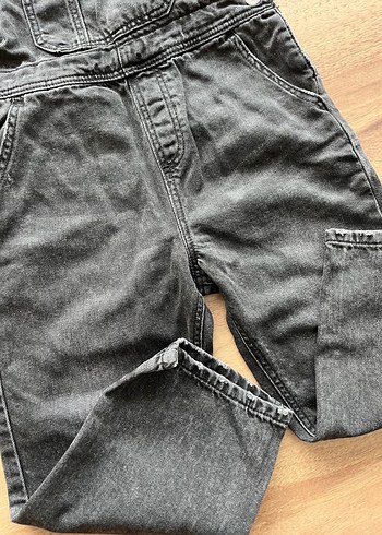 4 Yaş Beden Gri Denim Kadın Uzun Tulum