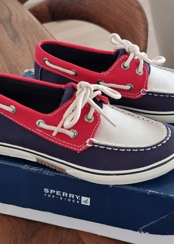Sperry Kaydırmaz Tabanlı Kanvas Kumaş Çocuk Sneaker 32,5 No. - Görsel 3
