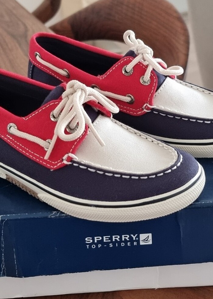Sperry Kaydırmaz Tabanlı Kanvas Kumaş Çocuk Sneaker 32,5 No. - Görsel 4