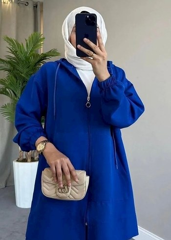 Kadın Mavi Uzun Oversize Takım - Görsel 3