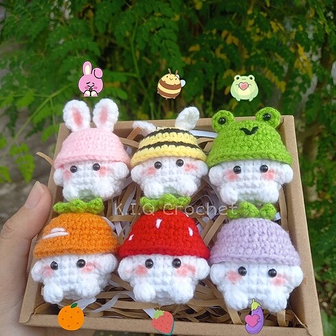 Şapkalı cüce mantarlar amigurumi