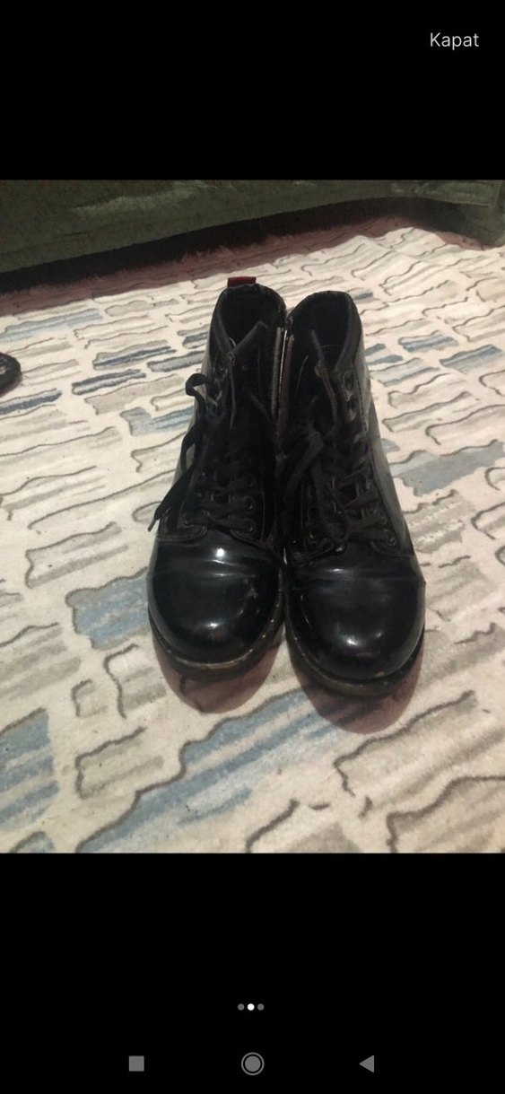 Siyah Rugan Stiletto Topuklu Kadın Bot - Görsel 2