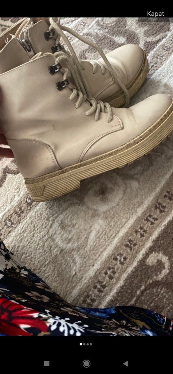 Bej Süet Kadın Botlar Kürklü Dolgu Topuk - Görsel 3