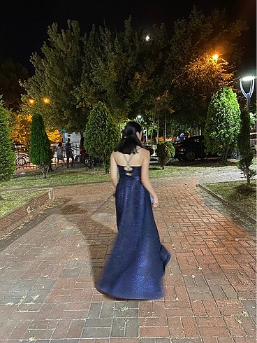 s Beden PARILTILI GECE MAVİSİ ELBİSE