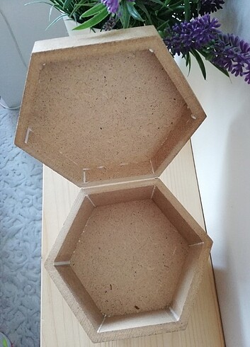 Beden Mdf ham boyanabilir altıgen kutu