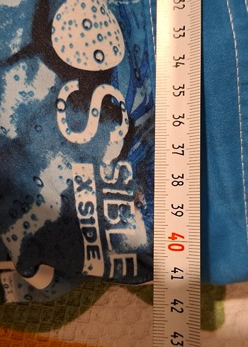 l Beden mavi Renk Erkek Mavi Batik Desenli Mini Deniz Şortu