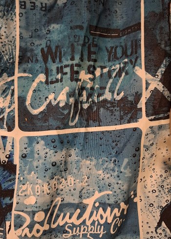 LC Waikiki Erkek Mavi Batik Desenli Mini Deniz Şortu