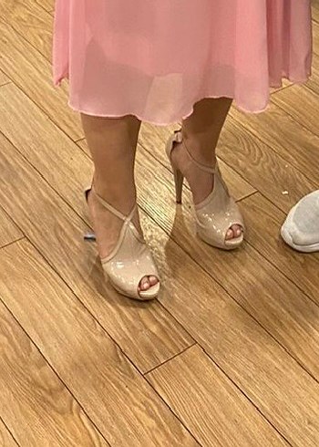 Pembe Straplez Midi Elbise - Görsel 6